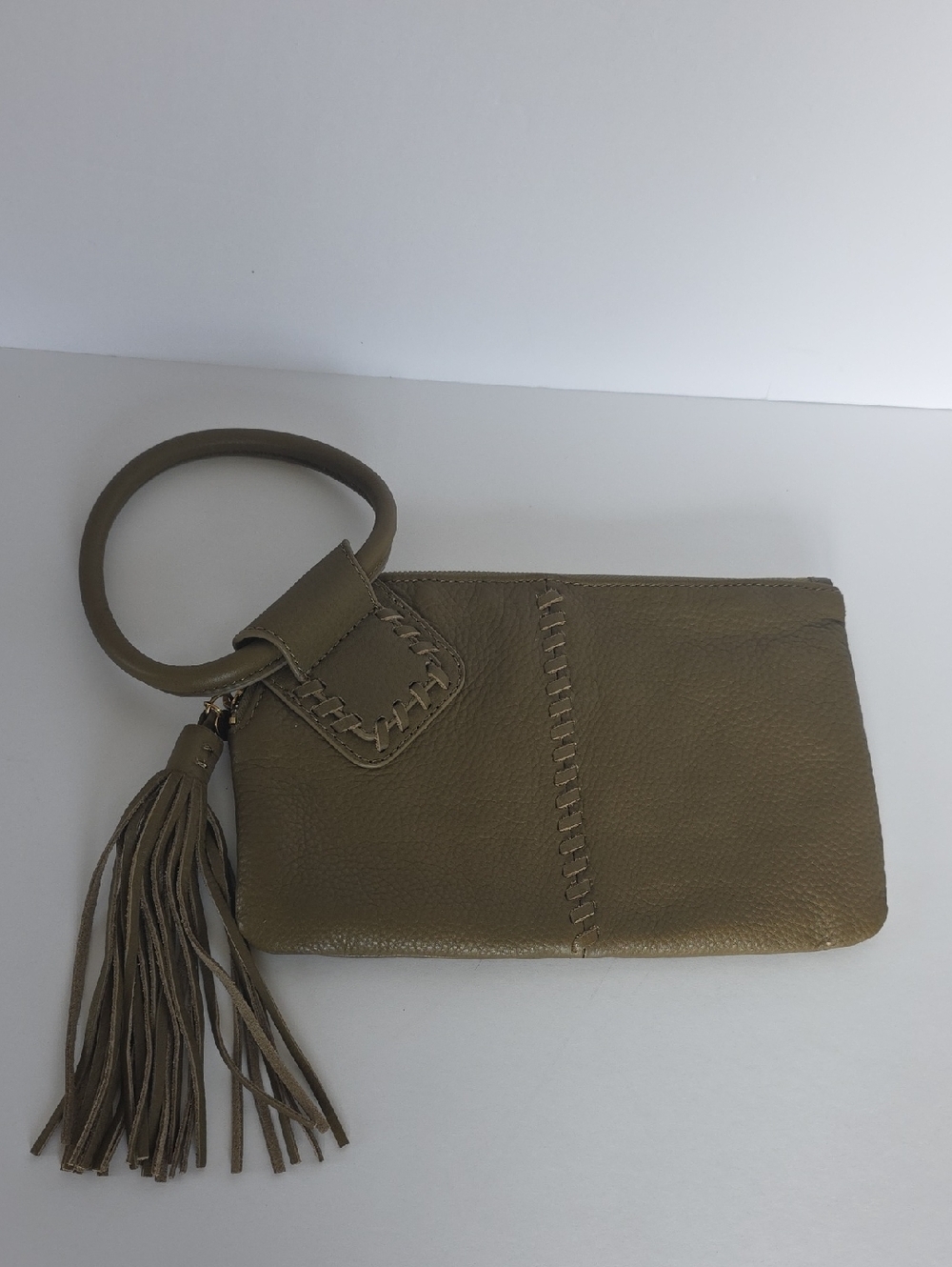 HOBO 100% Genuine Leather Olive Green Wristlet Clutch/Wallet